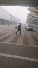 C: brouillard de pollution à l'aéroport